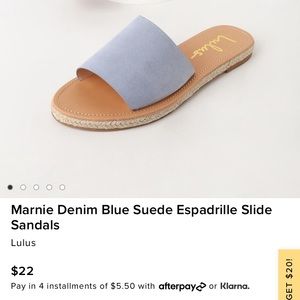 Marnie Denim Blue Suede Espadrille Slide Sandals